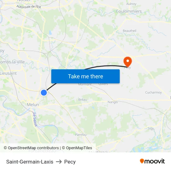 Saint-Germain-Laxis to Pecy map