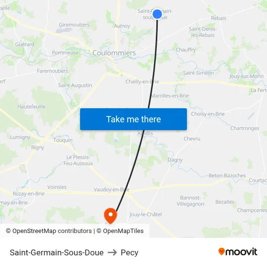 Saint-Germain-Sous-Doue to Pecy map