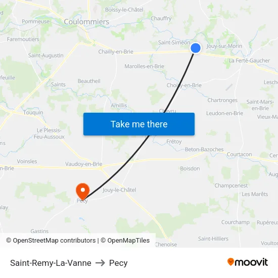Saint-Remy-La-Vanne to Pecy map