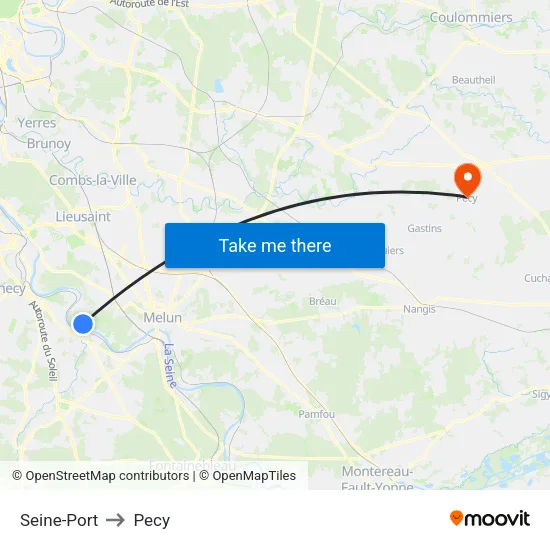 Seine-Port to Pecy map