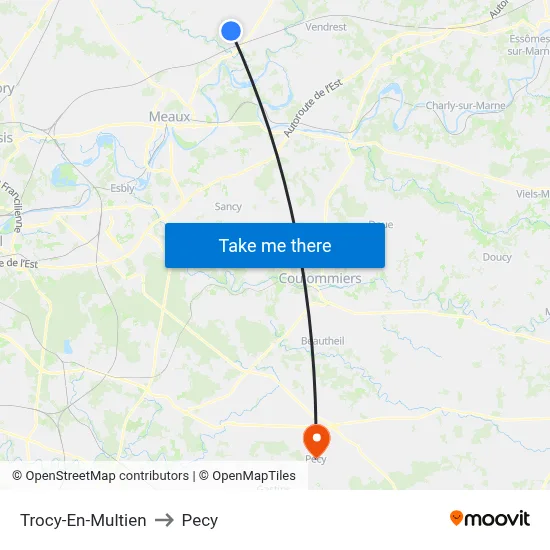 Trocy-En-Multien to Pecy map