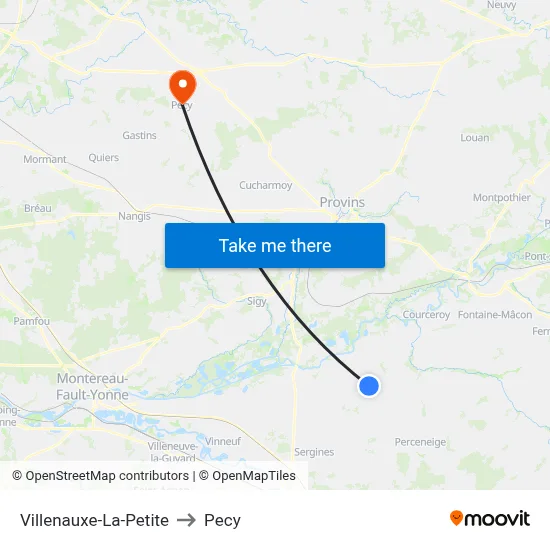 Villenauxe-La-Petite to Pecy map