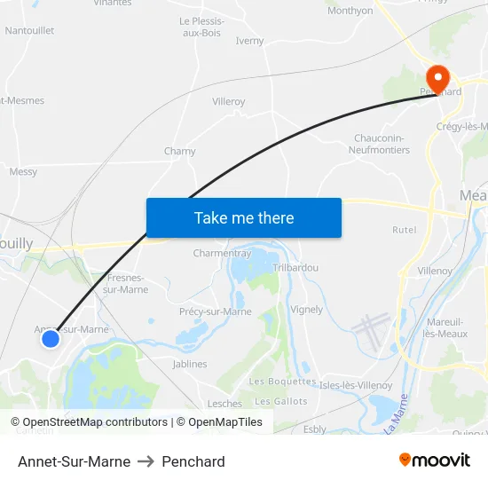 Annet-Sur-Marne to Penchard map