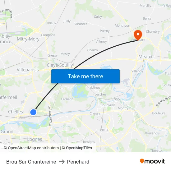 Brou-Sur-Chantereine to Penchard map