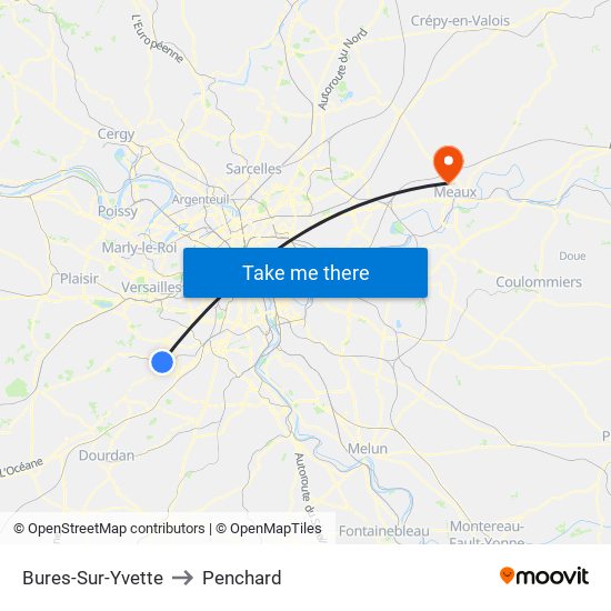 Bures-Sur-Yvette to Penchard map
