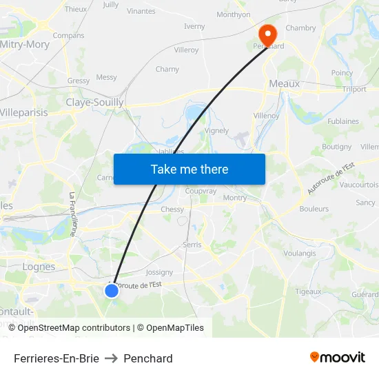 Ferrieres-En-Brie to Penchard map
