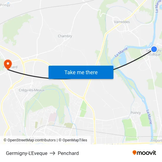 Germigny-L'Eveque to Penchard map