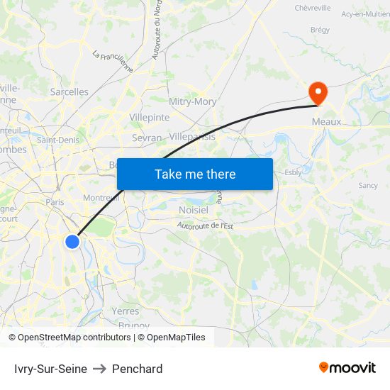 Ivry-Sur-Seine to Penchard map