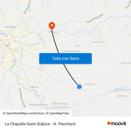 La Chapelle-Saint-Sulpice to Penchard map