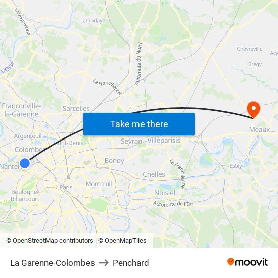 La Garenne-Colombes to Penchard map