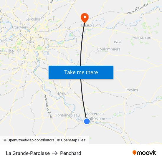 La Grande-Paroisse to Penchard map