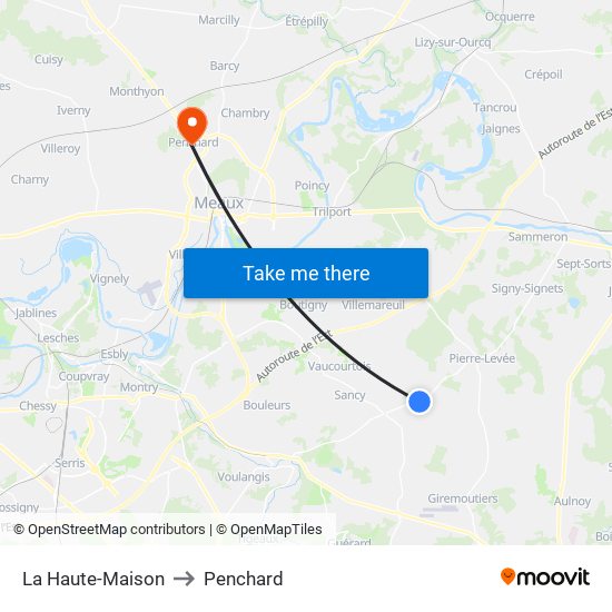 La Haute-Maison to Penchard map