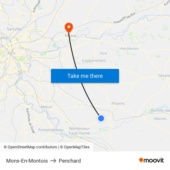 Mons-En-Montois to Penchard map