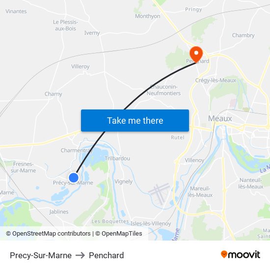 Precy-Sur-Marne to Penchard map