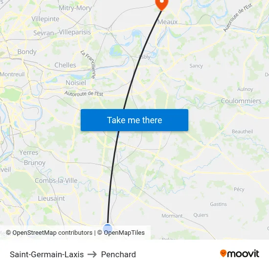 Saint-Germain-Laxis to Penchard map