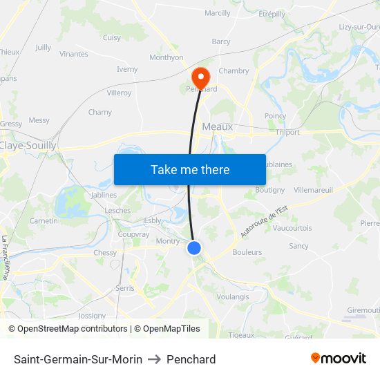 Saint-Germain-Sur-Morin to Penchard map