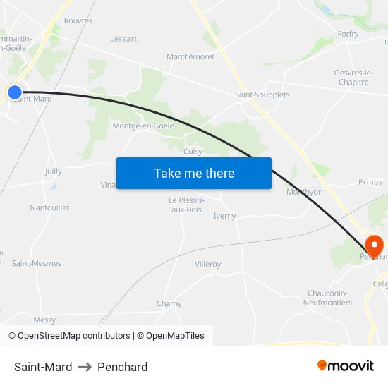 Saint-Mard to Penchard map