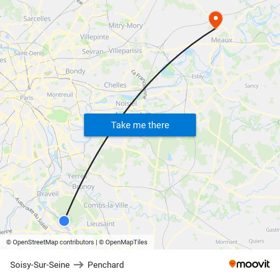 Soisy-Sur-Seine to Penchard map