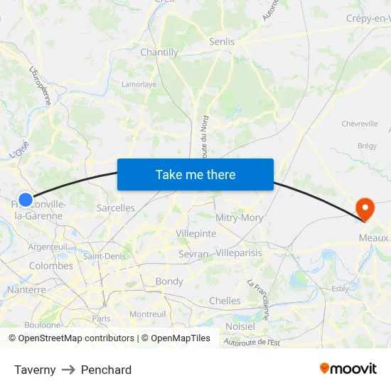 Taverny to Penchard map