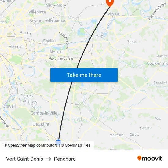 Vert-Saint-Denis to Penchard map