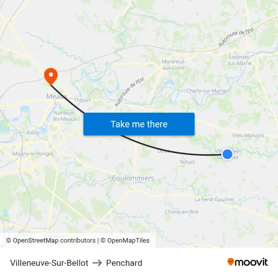 Villeneuve-Sur-Bellot to Penchard map