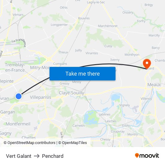 Vert Galant to Penchard map