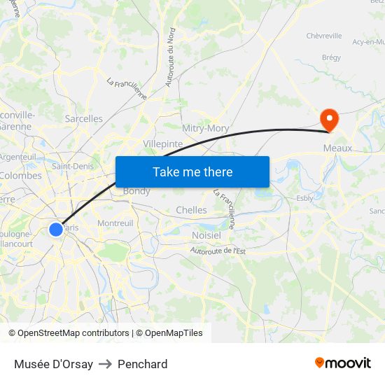 Musée D'Orsay to Penchard map