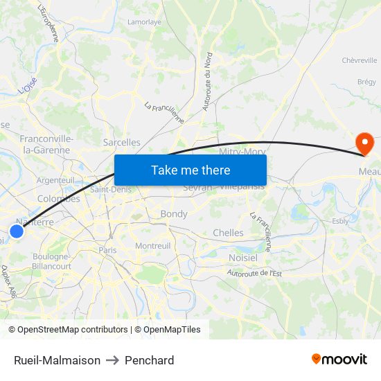 Rueil-Malmaison to Penchard map