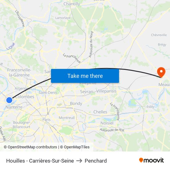 Houilles - Carrières-Sur-Seine to Penchard map