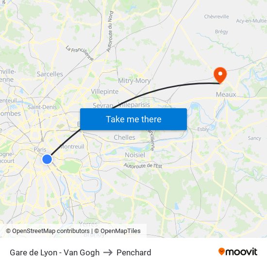 Gare de Lyon - Van Gogh to Penchard map