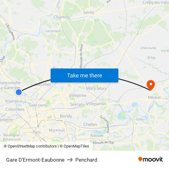 Gare D'Ermont-Eaubonne to Penchard map