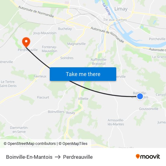 Boinville-En-Mantois to Perdreauville map