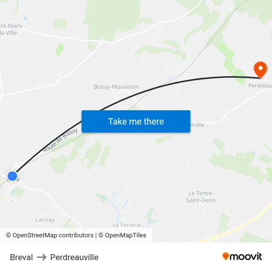 Breval to Perdreauville map