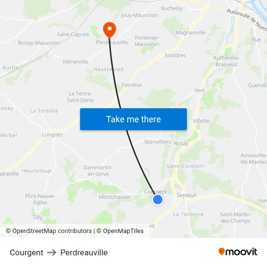 Courgent to Perdreauville map