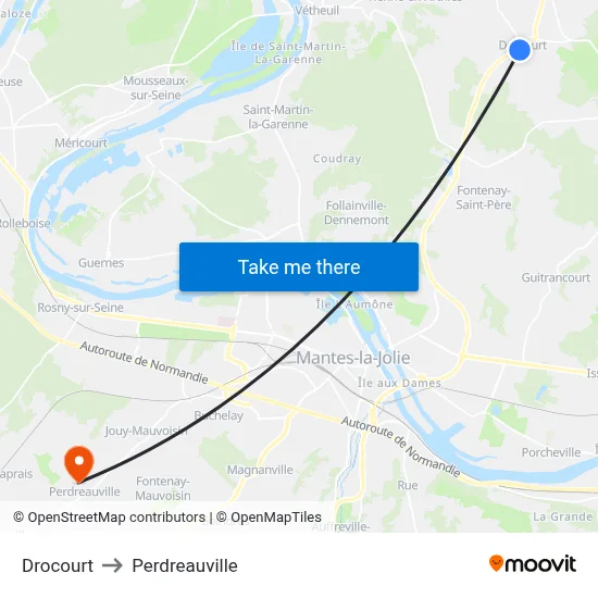 Drocourt to Perdreauville map