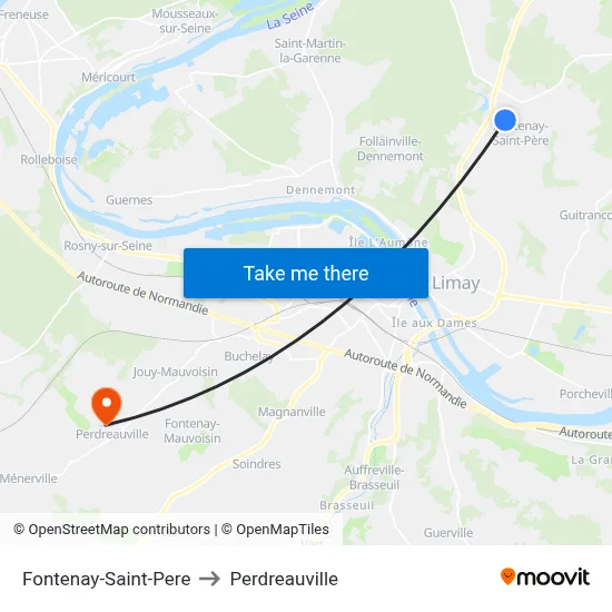 Fontenay-Saint-Pere to Perdreauville map