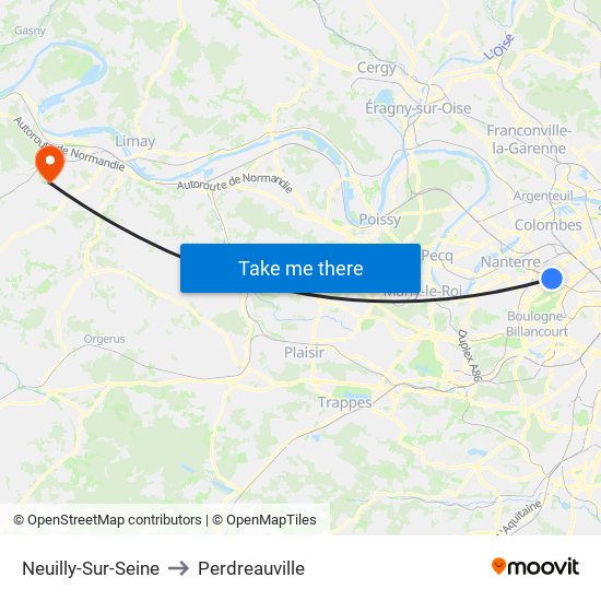 Neuilly-Sur-Seine to Perdreauville map