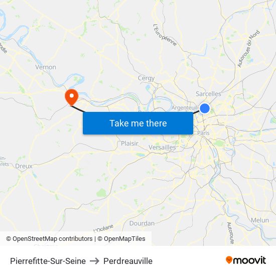 Pierrefitte-Sur-Seine to Perdreauville map