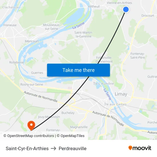 Saint-Cyr-En-Arthies to Perdreauville map