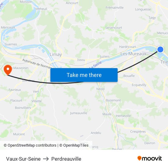 Vaux-Sur-Seine to Perdreauville map