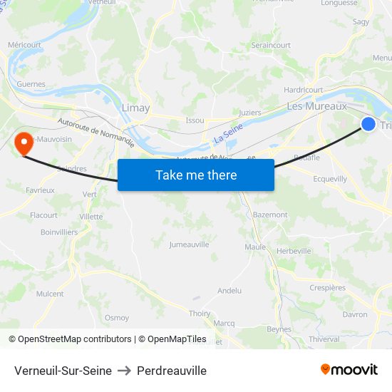 Verneuil-Sur-Seine to Perdreauville map