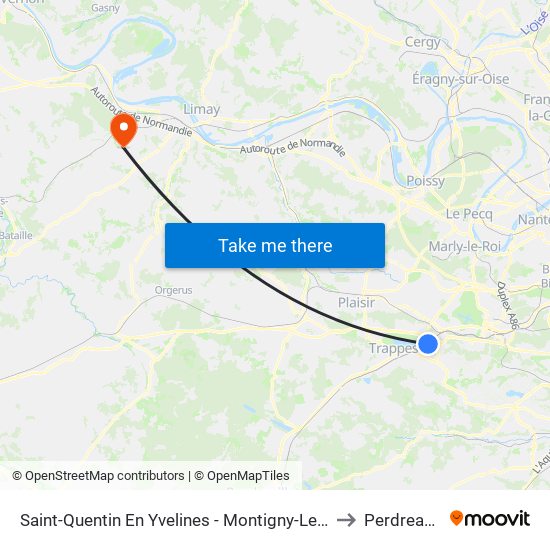 Saint-Quentin En Yvelines - Montigny-Le-Bretonneux to Perdreauville map