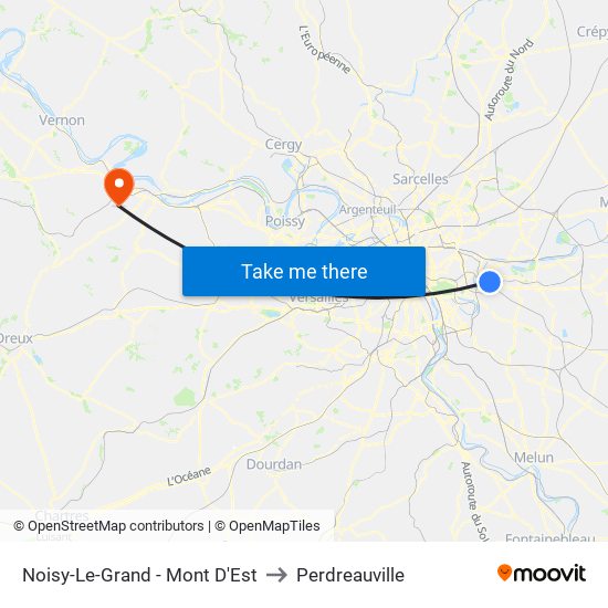 Noisy-Le-Grand - Mont D'Est to Perdreauville map