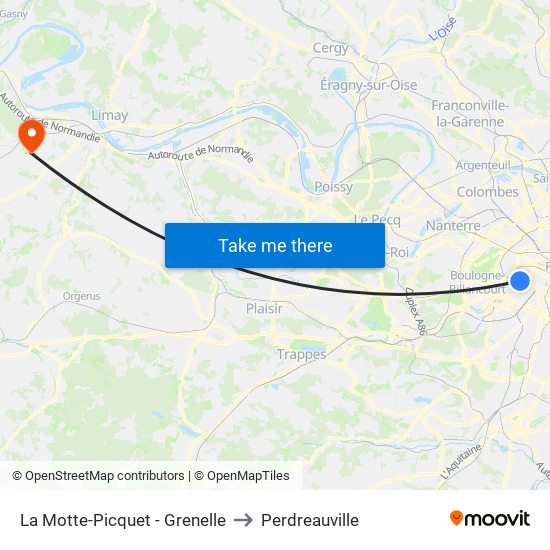 La Motte-Picquet - Grenelle to Perdreauville map
