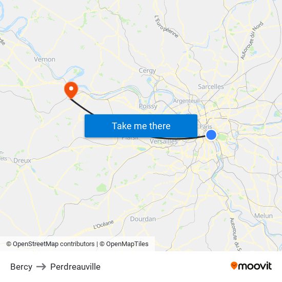 Bercy to Perdreauville map