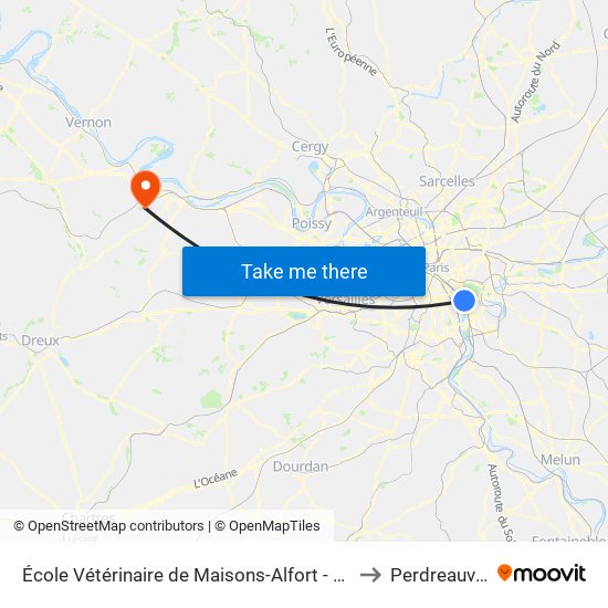 École Vétérinaire de Maisons-Alfort - Métro to Perdreauville map