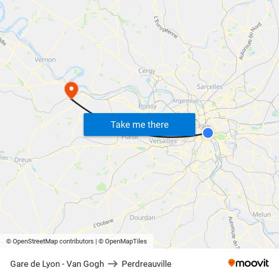 Gare de Lyon - Van Gogh to Perdreauville map