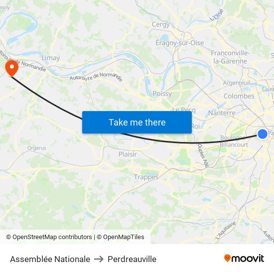 Assemblée Nationale to Perdreauville map