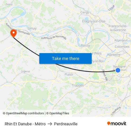 Rhin Et Danube - Métro to Perdreauville map