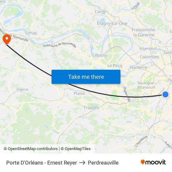 Porte D'Orléans - Ernest Reyer to Perdreauville map